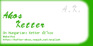 akos ketter business card